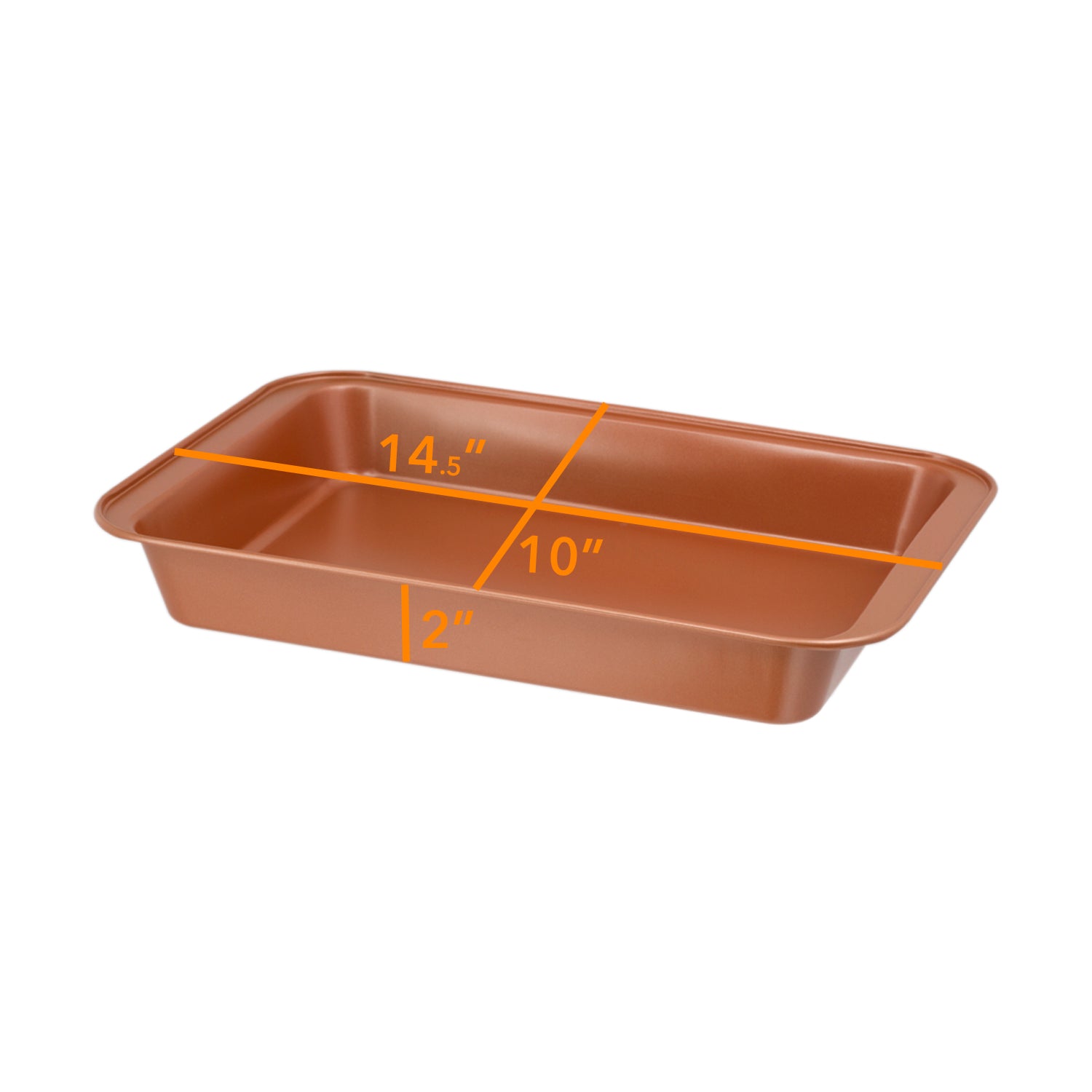 2 Cake Pan Set – Rectangle Cake Pan & Heart Cake Pan – Valentines Day Cake Pan - Copper Cake Pans Set