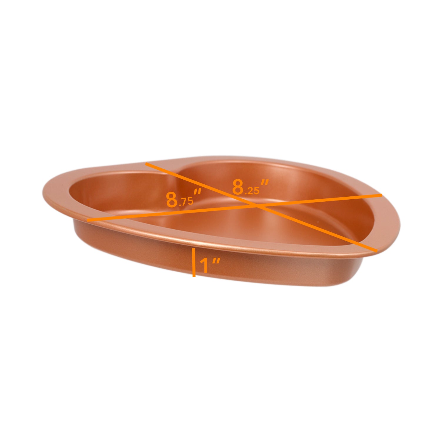 2 Cake Pan Set – Rectangle Cake Pan & Heart Cake Pan – Valentines Day Cake Pan - Copper Cake Pans Set