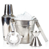5 Pcs Stainless Steel Cocktail Shaker Bar Set With Ice Bucket, Bar Accessories - Bartending Tools Cocktail Maker