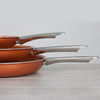 Healthy Nonstick Ceramic Coated Frying Pan - 3 Pcs Eco Friendly Durable Fry Pan Cookware Set (8", 10" & 12" Pans)
