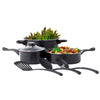 8 Pc Carbon Steel Non Stick Cookware Set W/Utensils Dutch Oven Fry Sauce Pan - Carbon Steel Cookware Set - Carbon Steel Pans & Pots with Utensils (Black)