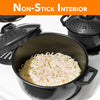 Cookware set Kitchen Pasta Pot W/ Strainer Lid Sauce Frying Pan 8 pcs. Set BLACK
