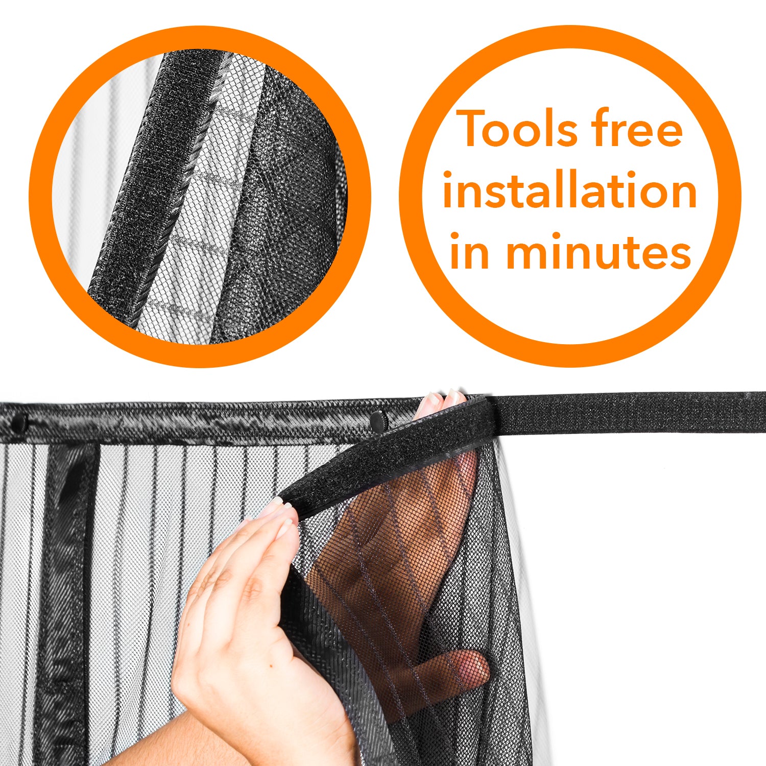Improved Magic Screen Hands Free Magnetic Door Stronger Magnet & Heavy Duty Mesh