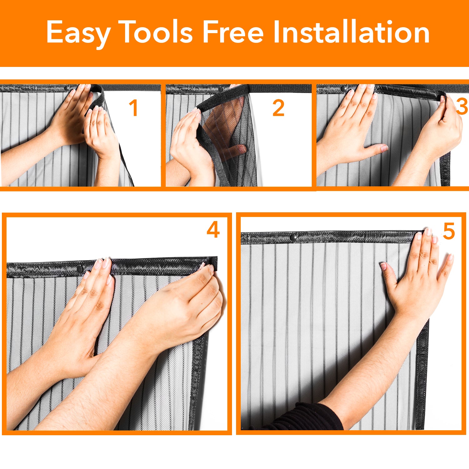 Improved Magic Screen Hands Free Magnetic Door Stronger Magnet & Heavy Duty Mesh