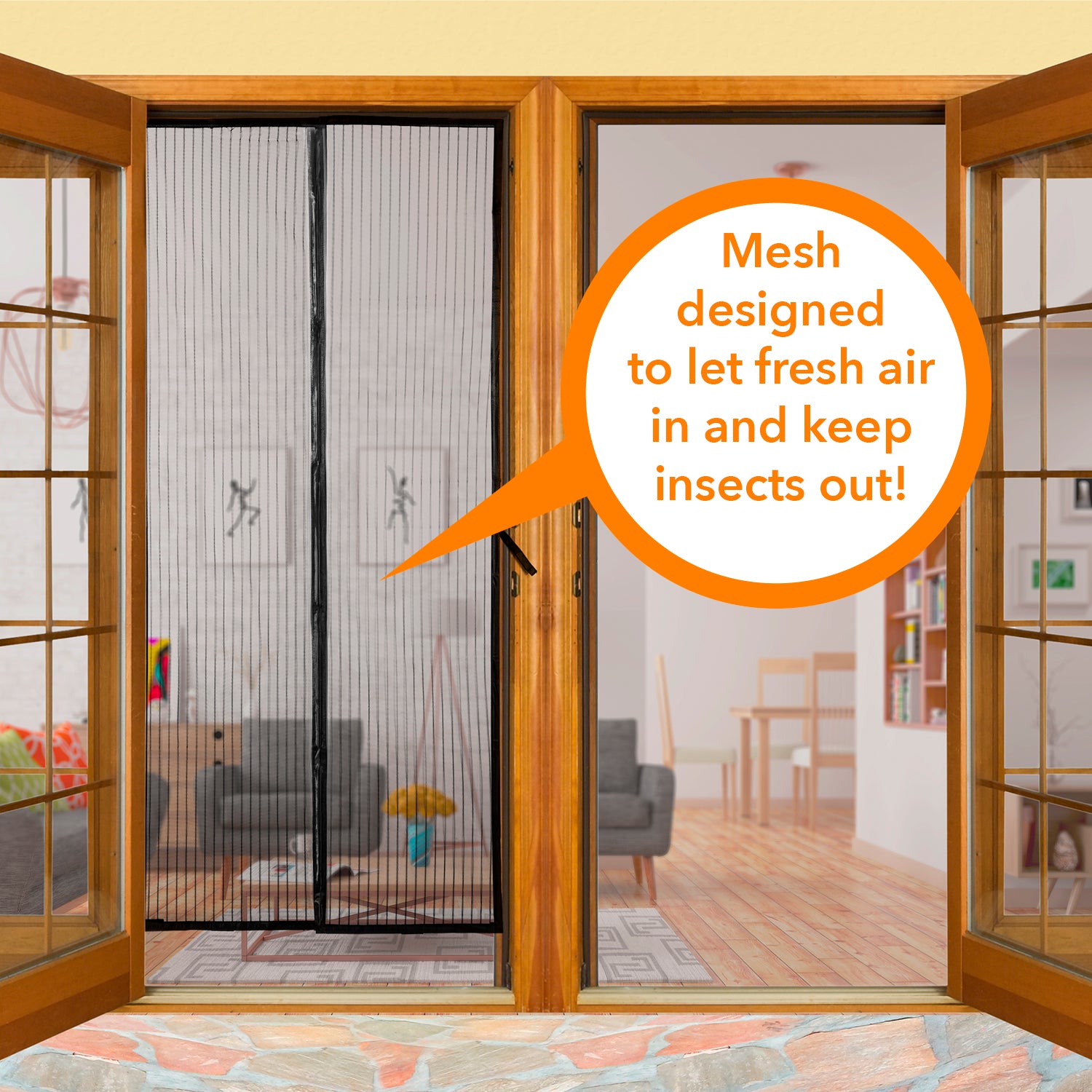 Improved Magic Screen Hands Free Magnetic Door Stronger Magnet & Heavy Duty Mesh