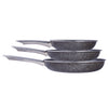 Healthy Marble Non Stick Frying Pan Set, 3 Pcs, Black