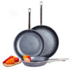 Healthy Marble Non Stick Frying Pan Set, 3 Pcs, Black
