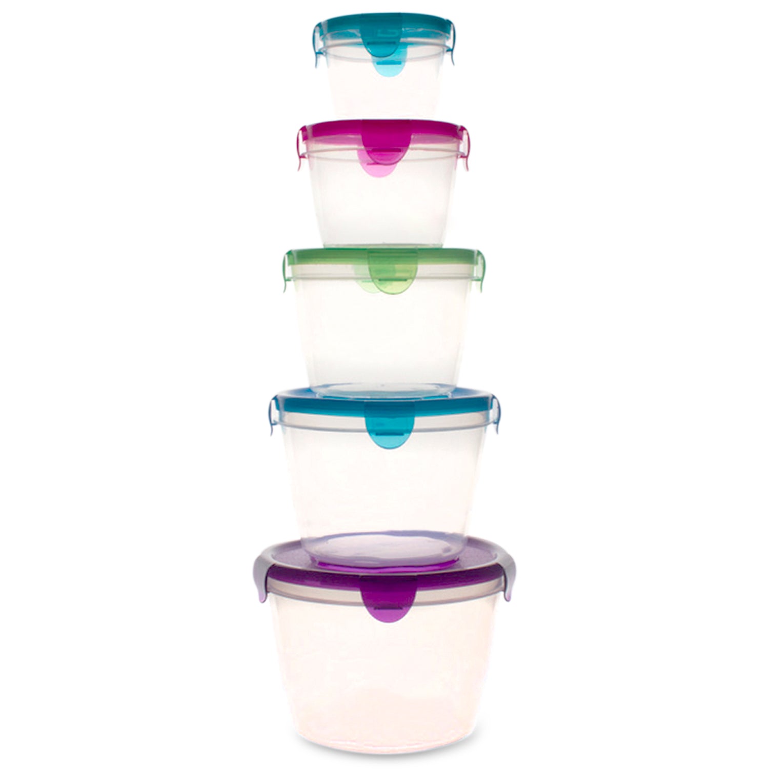 10 Pc Reusable Refrigerator Containers - Freezer Storage Containers - Work Lunch Microwave Containers (Round)