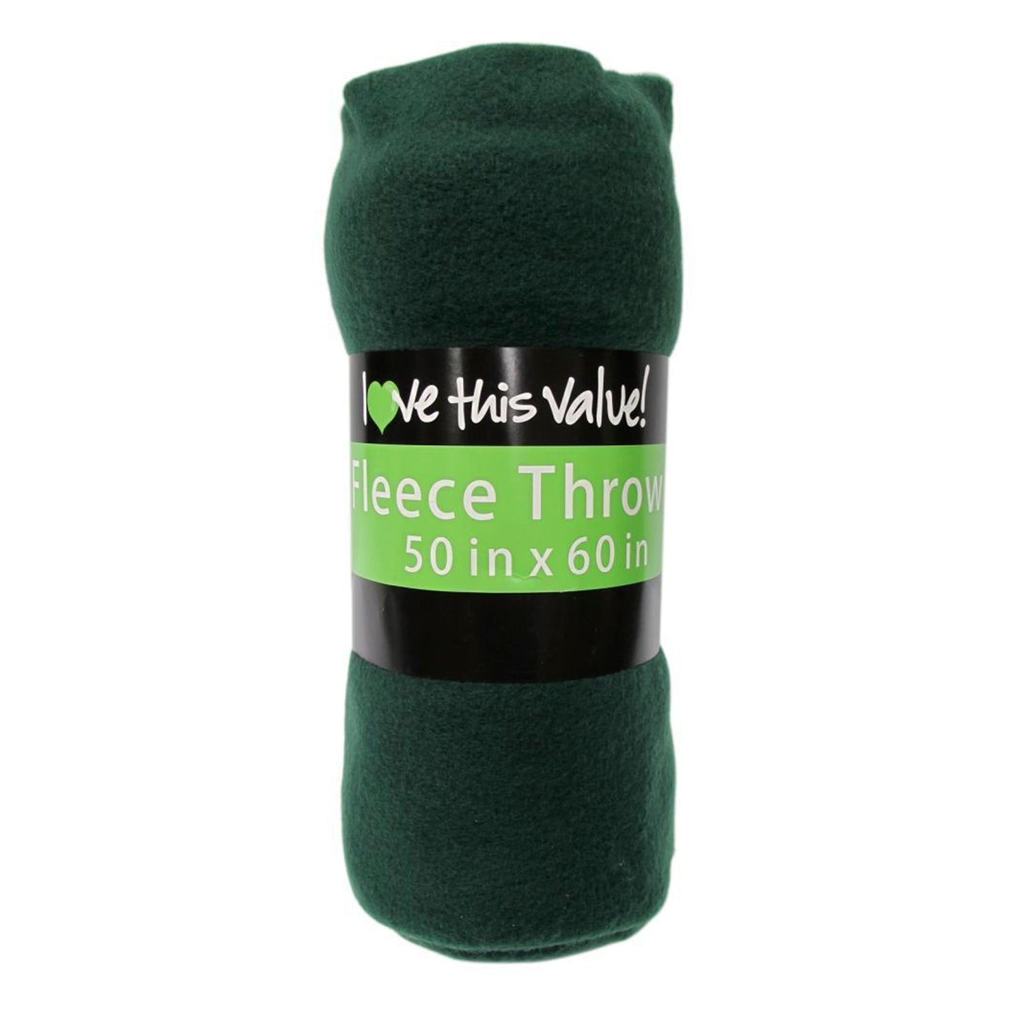 50 x 60 Inch Soft Cozy Fleece Blanket / Fleece Throw - Dark Green