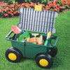 Imperial Home Rolling Gardening Seat with Storage – Storage Gardening Bench – Gardening Seats with Wheels – Garden Work Bench