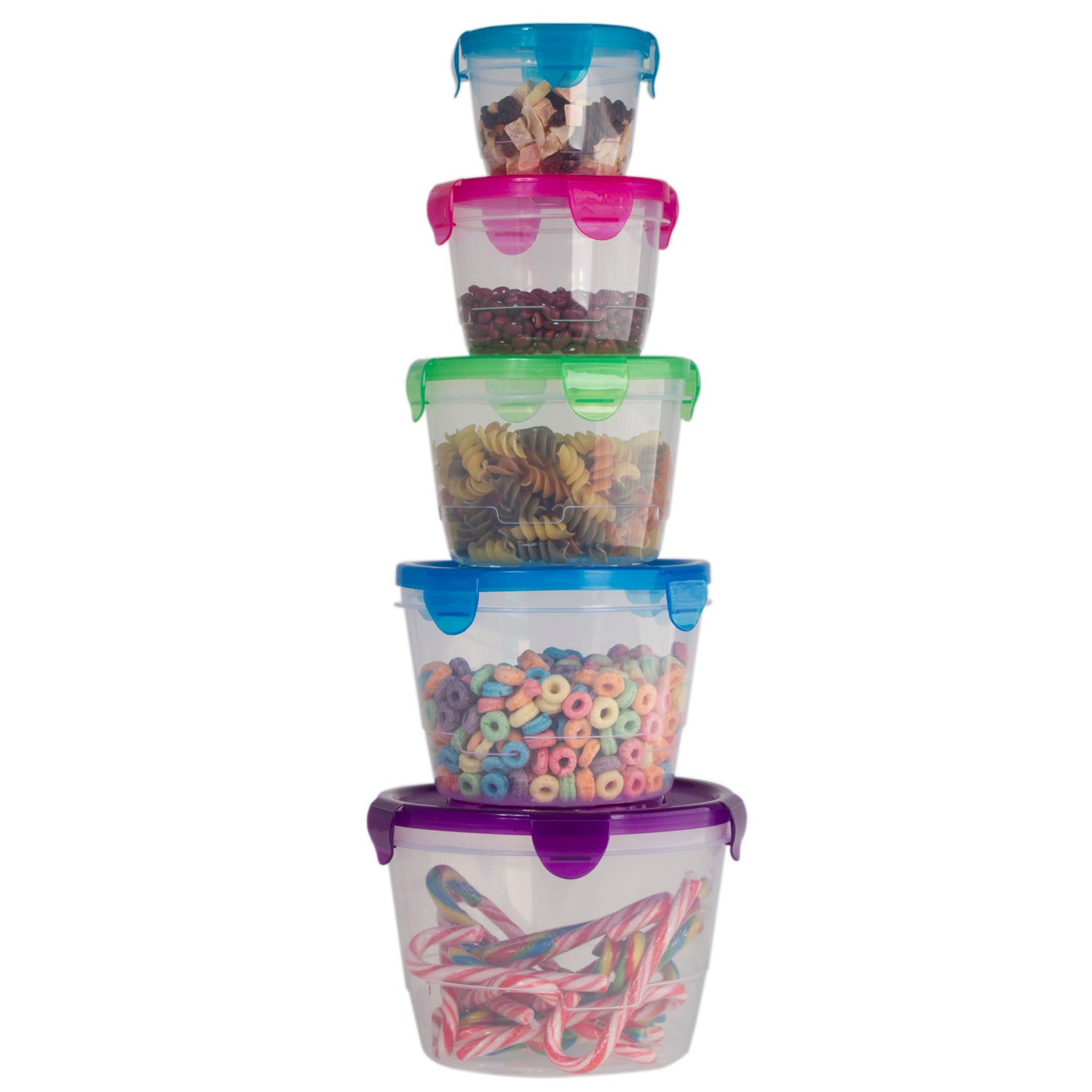 10 Pc Reusable Refrigerator Containers - Freezer Storage Containers - Work Lunch Microwave Containers (Round)