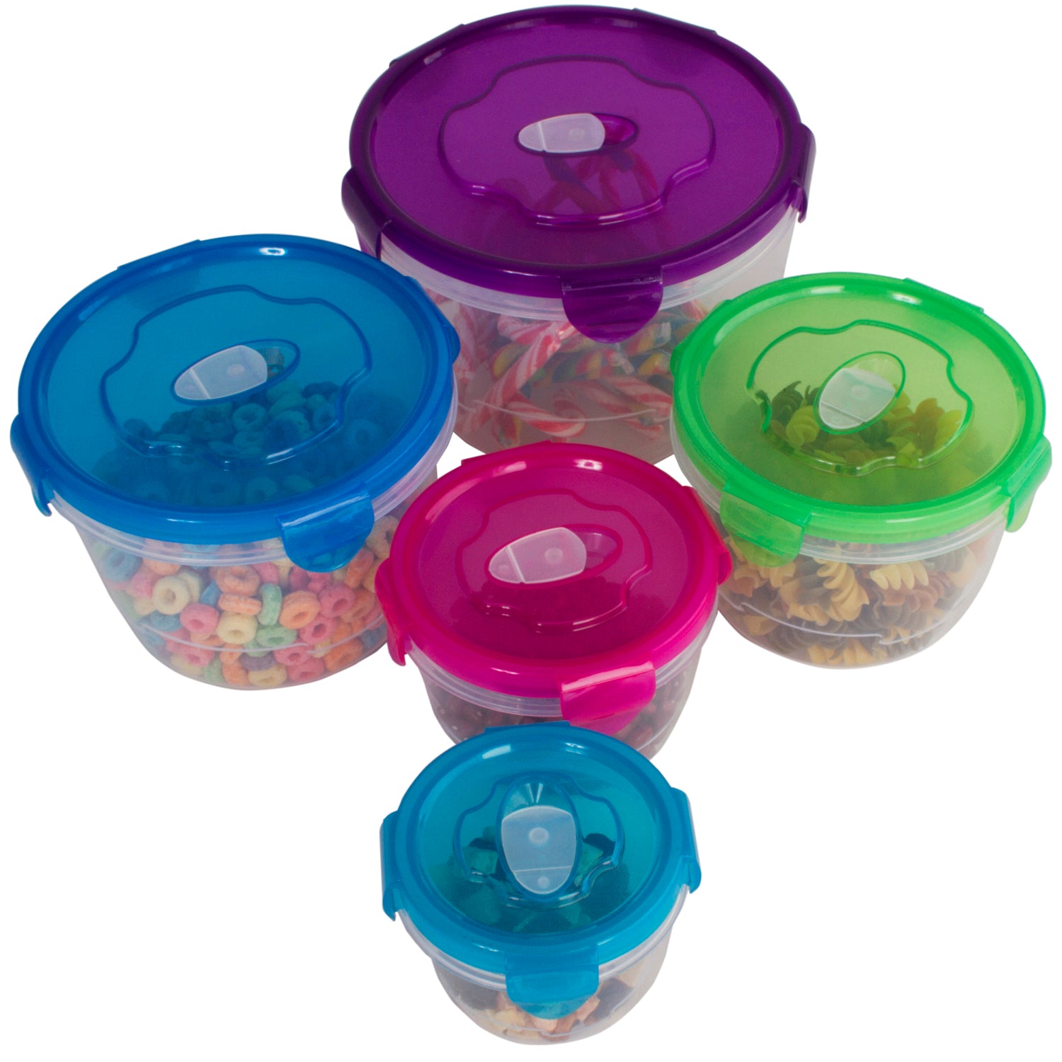 10 Pc Reusable Refrigerator Containers - Freezer Storage Containers - Work Lunch Microwave Containers (Round)