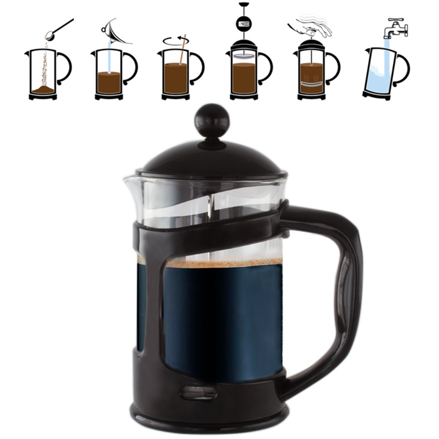 Black 28 Oz.French Press Coffee Tea Maker with Stainless Steel Filter