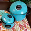 Set of 2 High Quality Pasta Pot w/ Strainer Lid - Pasta Cooker Stock Pot