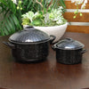 Set of 2 High Quality Pasta Pot w/ Strainer Lid - Pasta Cooker Stock Pot