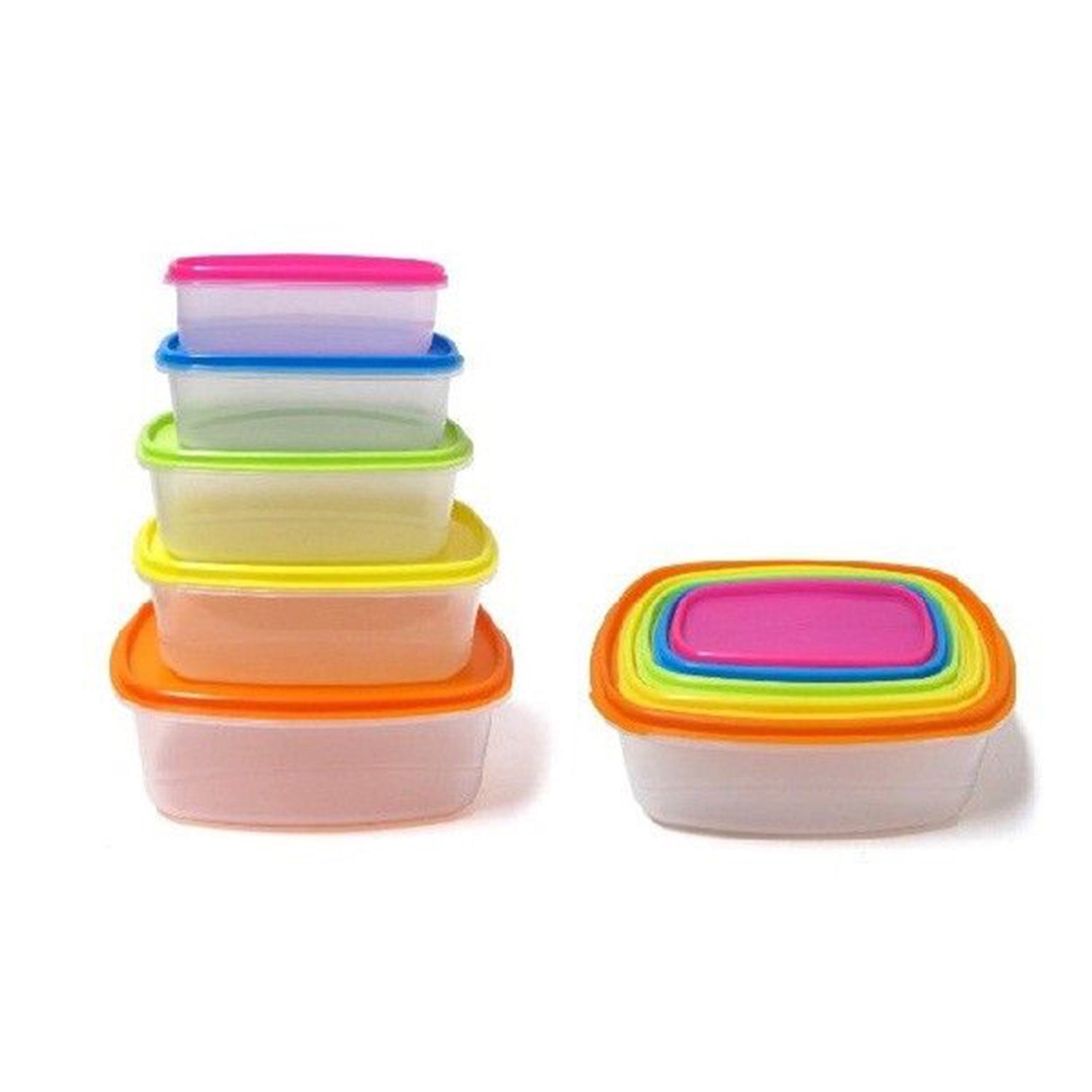 Always Fresh Plastic Food Containers Fiesta Edition Rectangle - 10 pcs Set