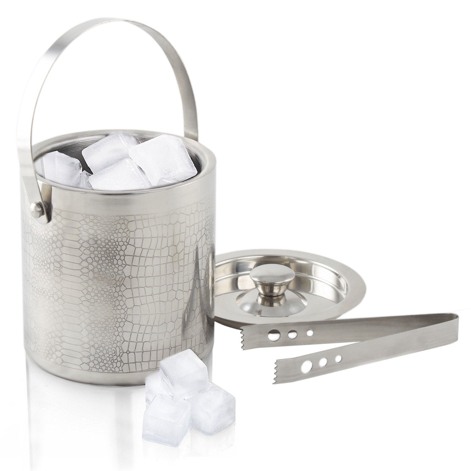Premium Quality Stainless Steel Ice Bucket With Tong - Reptile