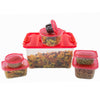58 Piece Plastic Food Container Set - 29 Plastic Storage Containers with Air Tight Lids Red