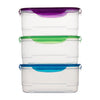 3 Pack Clip Lock Plastic Rectangle Storage Box - Airtight Large Food Containers