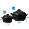 2 Pc Chef Quality Pasta Pot with Strainer Lid - 6 Qt & 2 Qt Black Stock Pot or Pasta Cooker