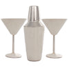 Stainless Steel Martini Gift Set - 2 Large Martini Glasses and Shaker Set
