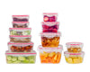 24 Pc Reusable Kitchen Containers w/Vented Lids - Plastic Food Containers - School Office Work Microwavable Containers (Red Lids)