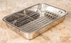 Roasting Pan - Heavy Duty Stainless Steel 16" Lasagna Turkey Roaster Pan W/ Rack