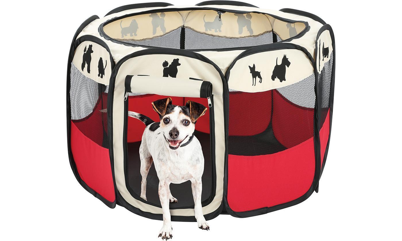 Portable Large Outdoor Indoor Puppy Dog Pen - Dog Silhouettes Print Dog Playpen