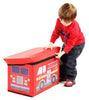 Fire Truck Toy Chest Bench – Children’s Ottoman With Storage – Soft Toy Storage