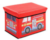 Fire Truck Toy Chest Bench – Children’s Ottoman With Storage – Soft Toy Storage