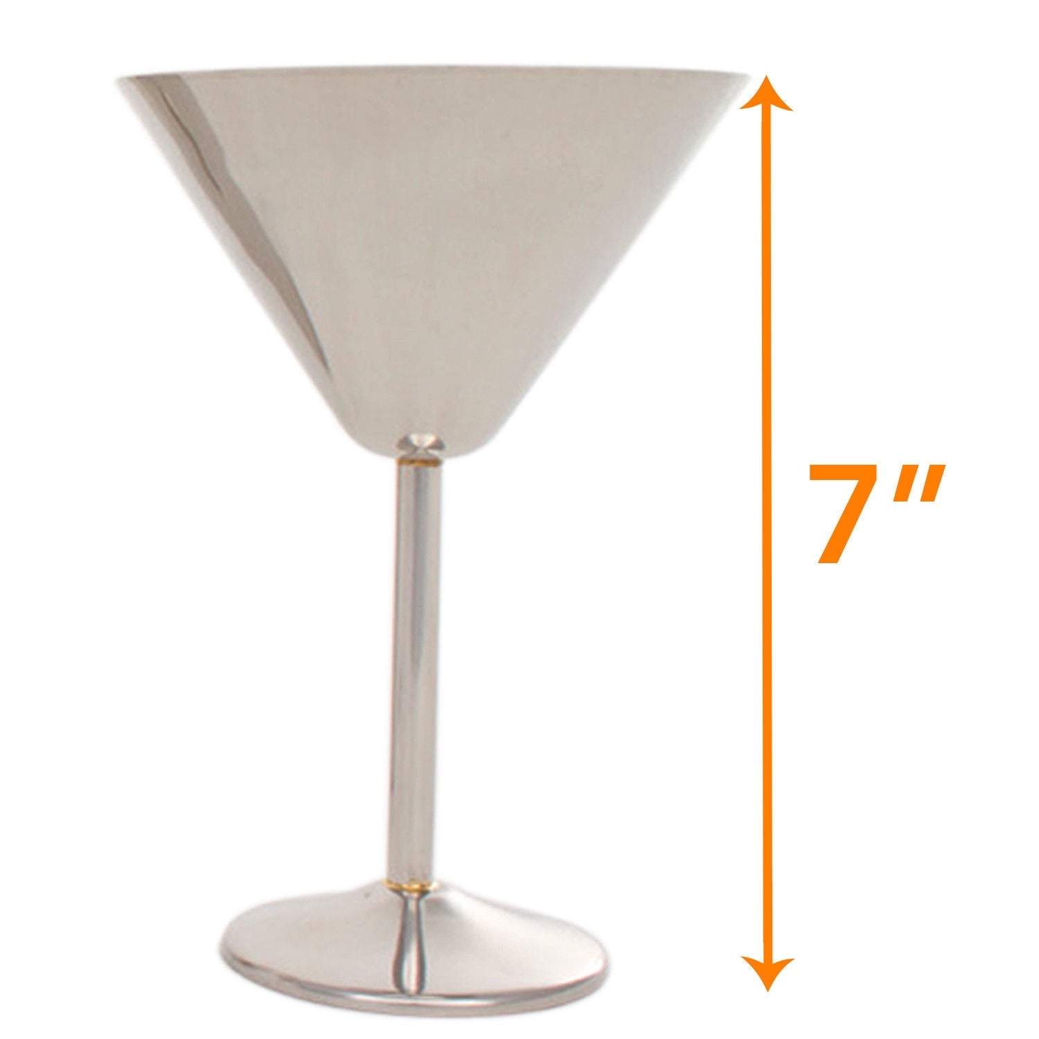 Stainless Steel Martini Gift Set - 2 Large Martini Glasses and Shaker Set