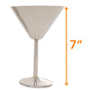 Stainless Steel Martini Gift Set - 2 Large Martini Glasses and Shaker Set