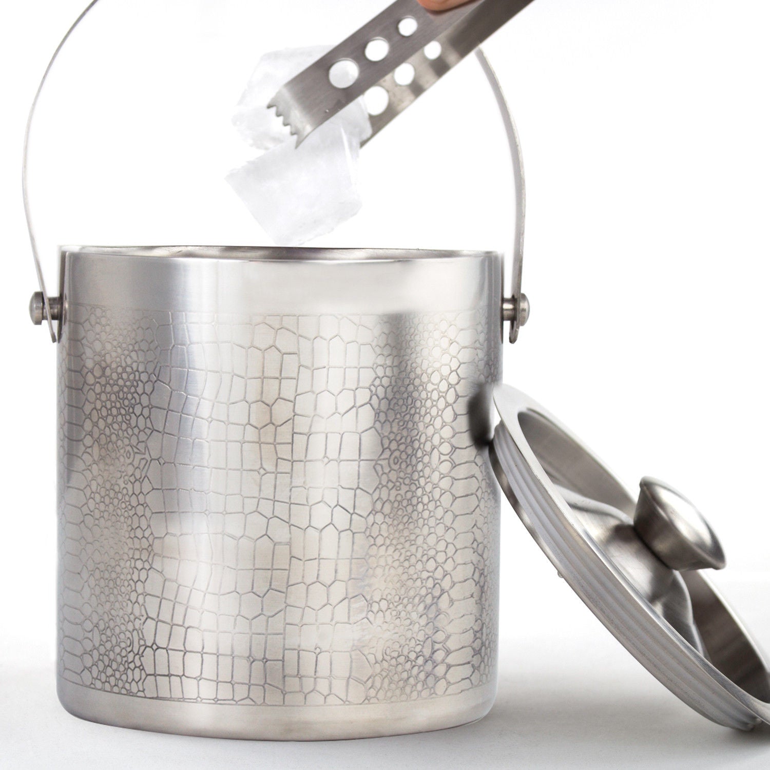 Premium Quality Stainless Steel Ice Bucket With Tong - Reptile