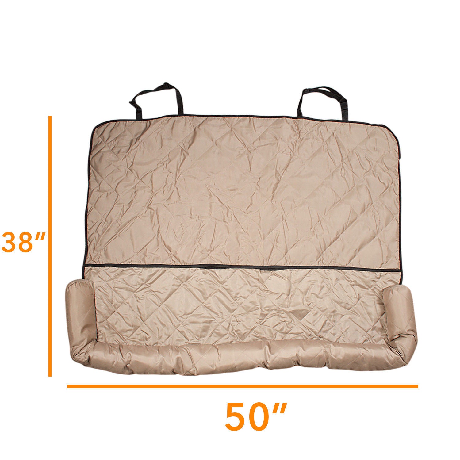Quilted Comfy Dog Car Seat Covers - Light Brown Car Seat Cover for Dogs