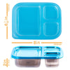 8 Pc Meal Containers Adult Lunch Boxes - 3 Compartment Lunch Containers (Multi Color Lids) - Microwave Safe Containers