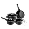 Professional Quality Nonstick Carbon Steel 7 pcs. Cookware Set - Black