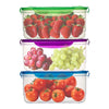 3 Pack Clip Lock Plastic Rectangle Storage Box - Airtight Large Food Containers