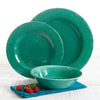 Gibson Studio 94995.12 Mauna 12 Piece Heavy Weight Melamine Dinnerware Set, Green