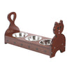 Wood Multiple Cats Pets Feeder Cat Feeding Station Cat Food Bowls Dishes W Stand