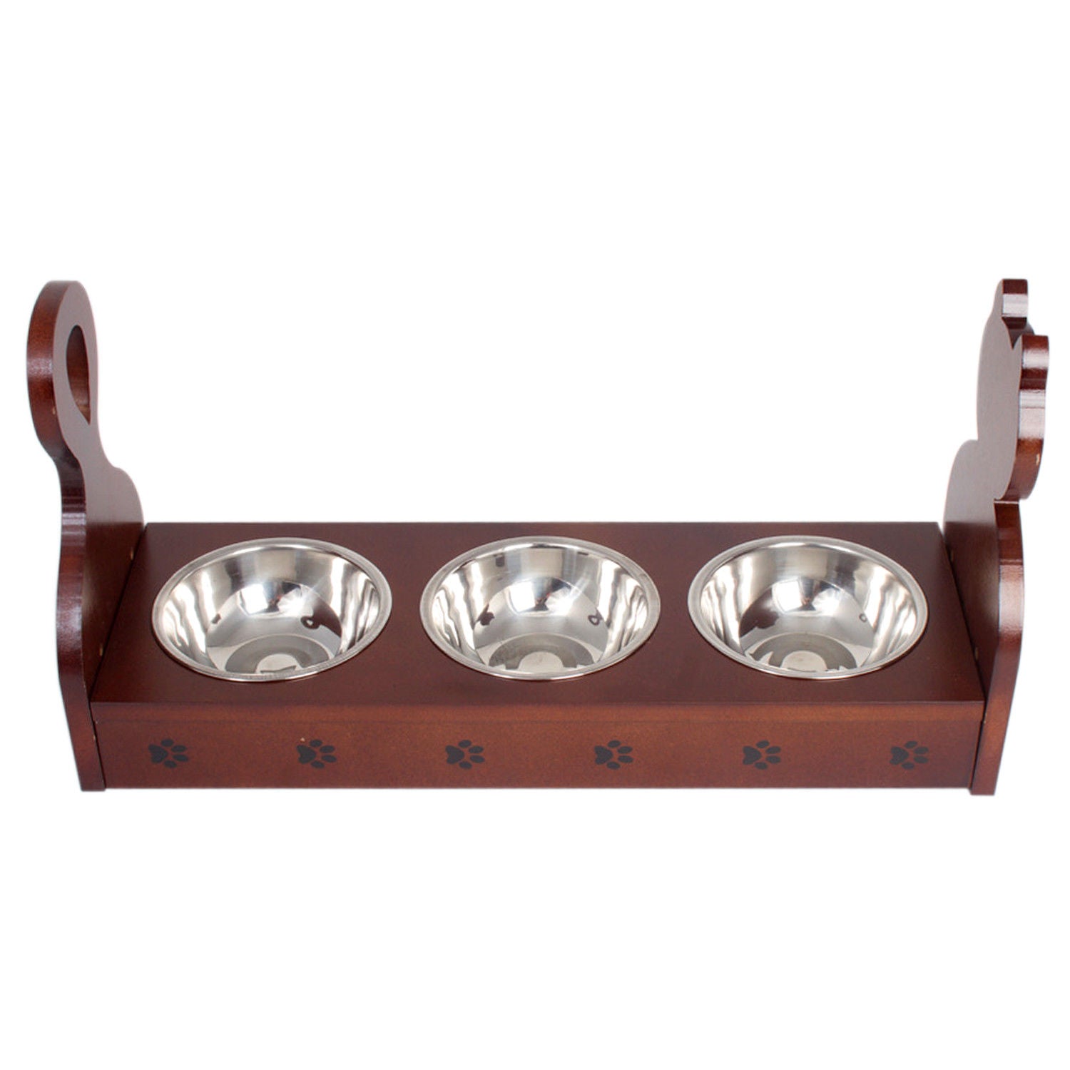 Wood Multiple Cats Pets Feeder Cat Feeding Station Cat Food Bowls Dishes W Stand
