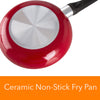 Healthy Nonstick Ceramic Coated Frying Pan - 3 Pcs Eco Friendly Durable Fry Pan Cookware Set (8", 10" & 12" Pans)
