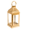 Metal Gold Finish Lantern Candle Holder - Pillar Candle Holder