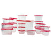 58 Piece Plastic Food Container Set - 29 Plastic Storage Containers with Air Tight Lids Red