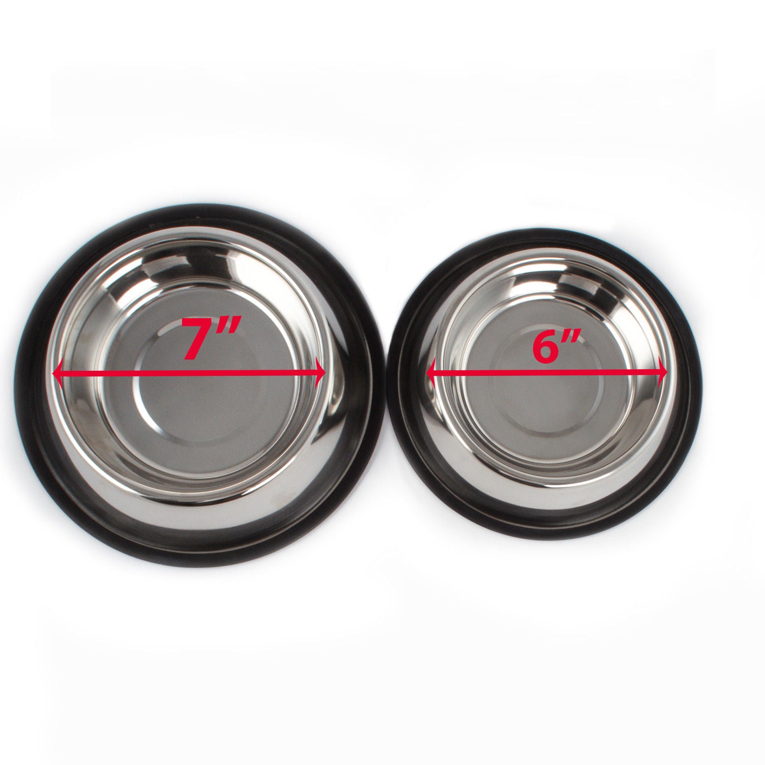 2 Pack Stainless Steel 32 Oz. & 16 Oz. Pet Bowl - Dog Cat Food Bowls