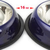 2 Pack Stainless Steel Dark Blue 16 Oz. Pet Bowl - Dog Cat Food Bowls