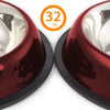 2 Pack Stainless Steel Dark Blue 16 Oz. Pet Bowl - Dog Cat Food Bowls