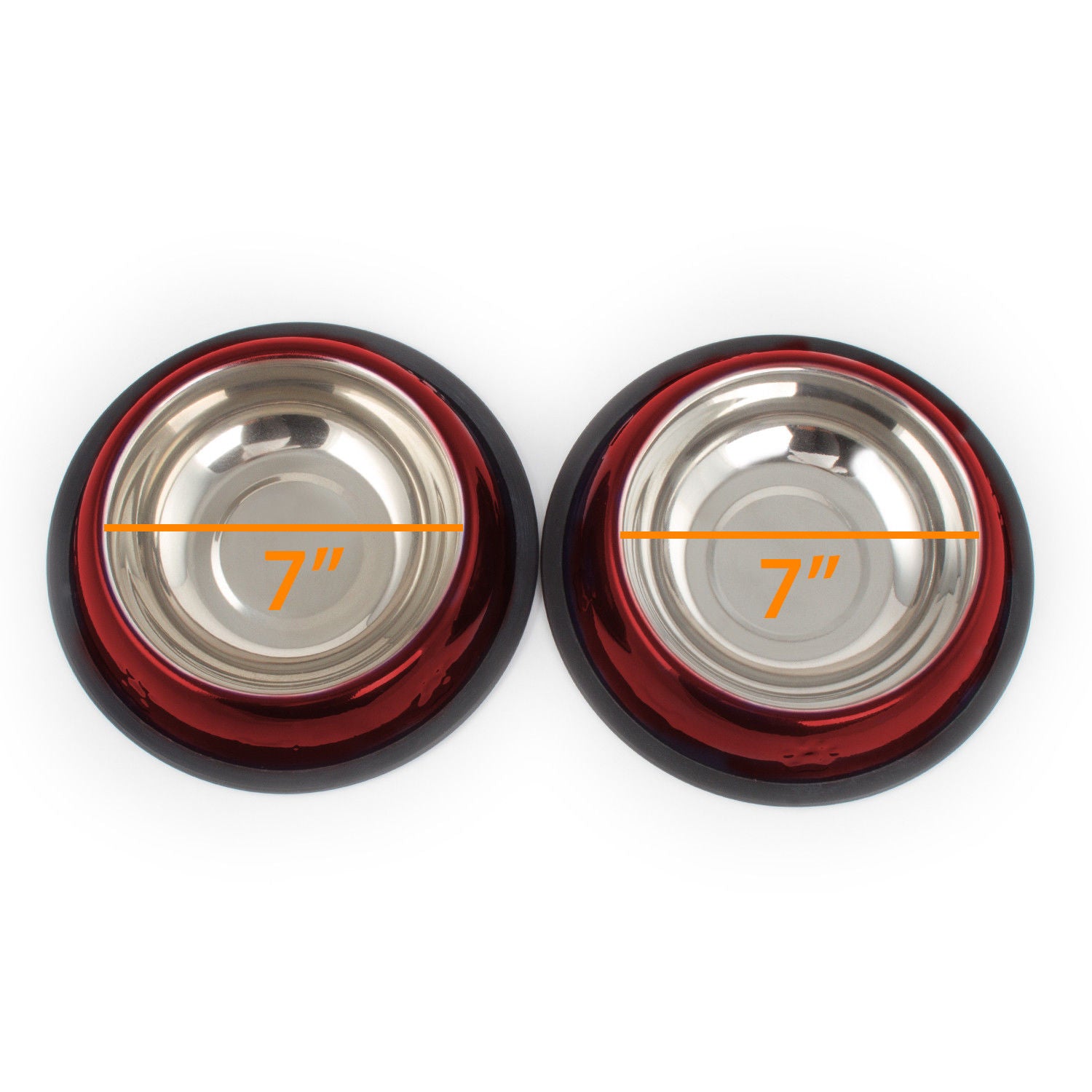 2 Pack Stainless Steel Dark Blue 16 Oz. Pet Bowl - Dog Cat Food Bowls