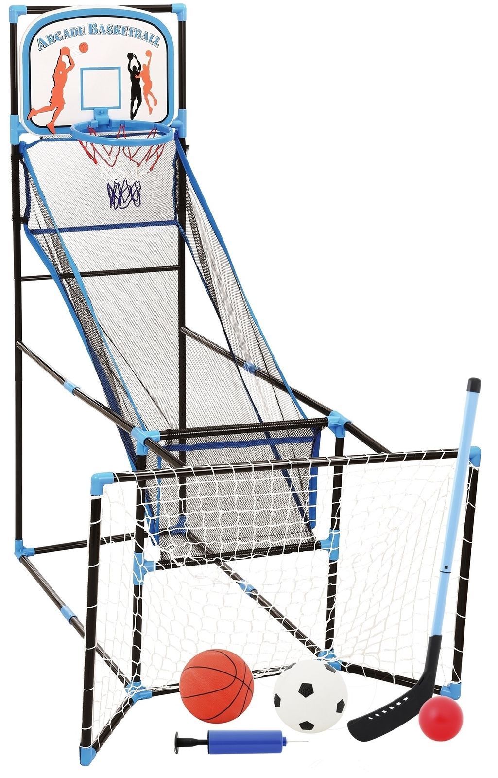 3 in 1 Arcade Kids Game Center - Basketball Soccer & Hockey Kid Sport Game Set