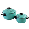 Set of 2 High Quality Pasta Pot w/ Strainer Lid - Pasta Cooker Stock Pot