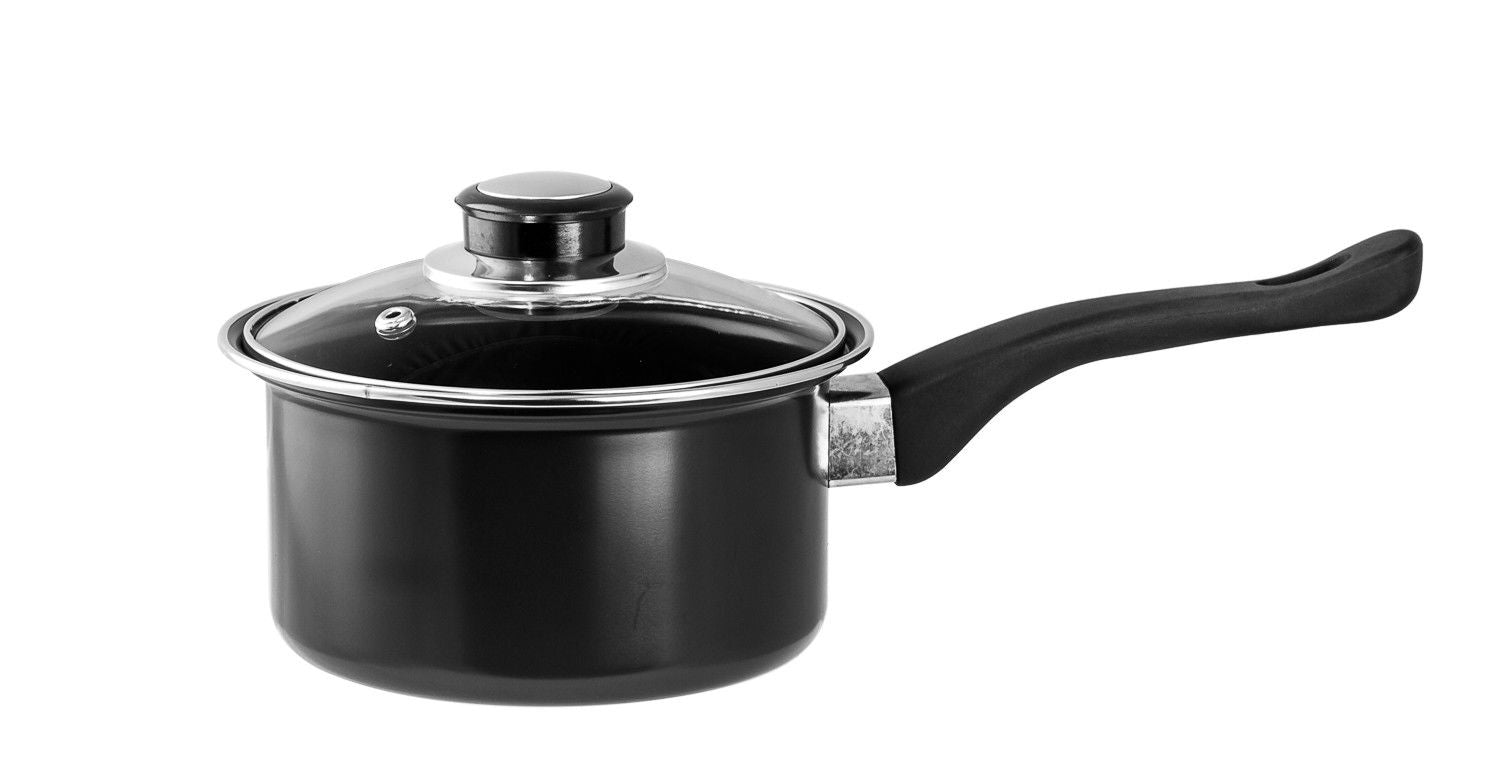 Professional Quality Nonstick Carbon Steel 7 pcs. Cookware Set - Black
